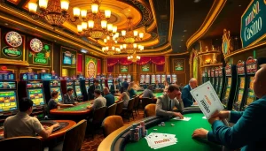 Experience the thrill of gambling at mm88 with vibrant casino tables and engaged players enjoying their favorite games.