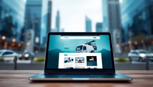 Showcase of 79king's digital identity on a laptop, highlighting innovation and professionalism.