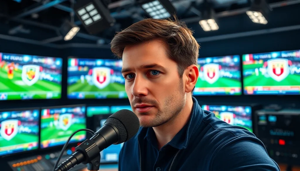 스포츠중계 강렬한 순간을 전달하는 전문 아나운서의 모습