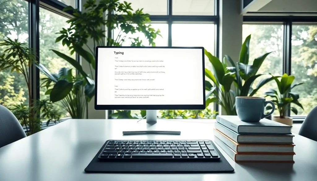 Enhance your skills at a professional typing center workstation with modern design and productivity tools.