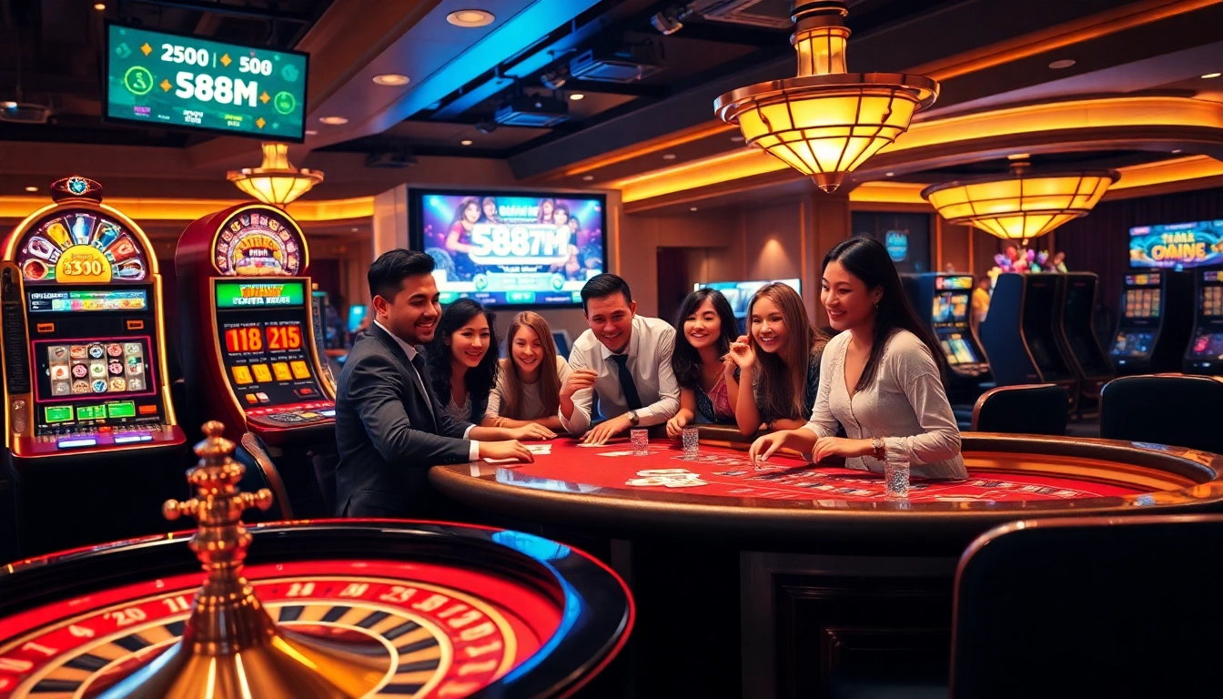Engaged players enjoying the thrilling s88vip poker experience at a luxurious casino table.