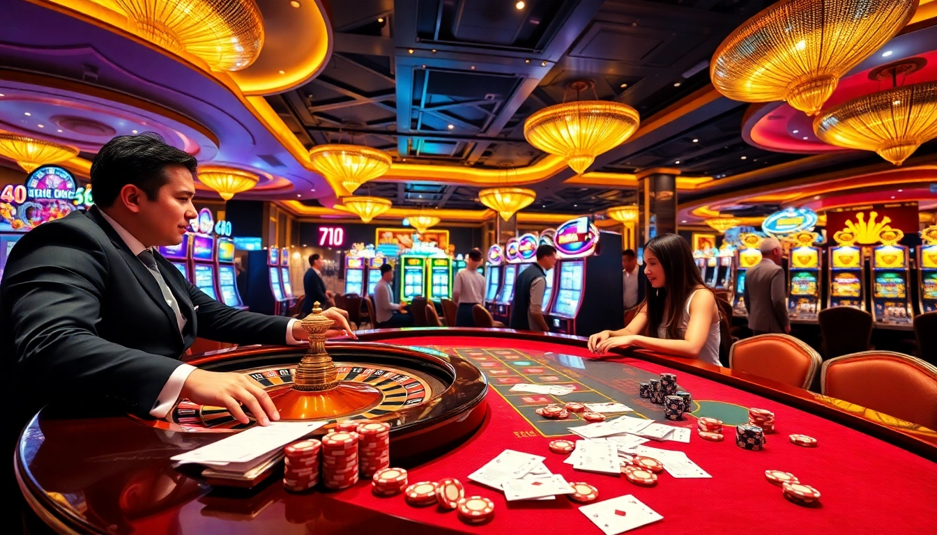 Experience the thrill of vn88 casino games with vibrant tables and engaging players.