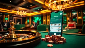 Người chơi tham gia cược qua ứng dụng Bet VIP trên bàn casino sang trọng.