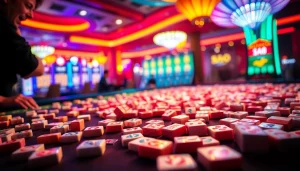 Menikmati permainan slot mahjong dengan simbol yang berwarna-warni dan suasana mendebarkan.