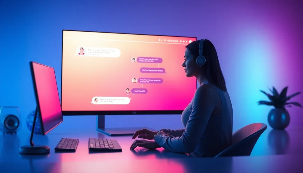 AI sex chat interface showcasing interactive digital character conversations.
