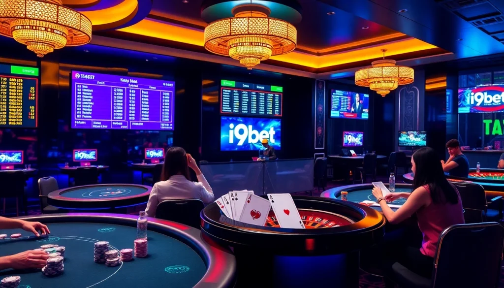 i9bet online casino featuring vibrant gaming tables and interactive player experience.