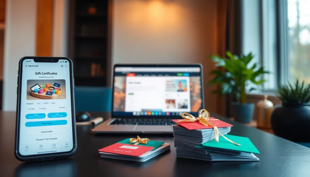 결제 옵션과 상품권이 표시된 상품권소액결제 디지털 인터페이스.