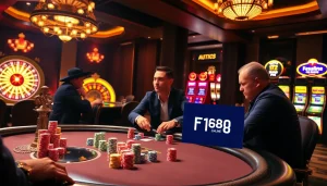 Experience high-stakes action at https://f168info.com/ with luxury poker games and vibrant casino elements.