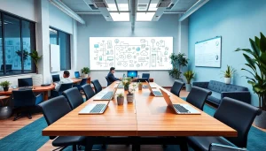 Company specializing in web design services, showcasing a modern office environment.