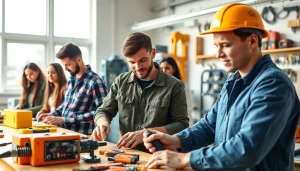 Electrician apprenticeship Hawaii training program in a vibrant workshop environment.