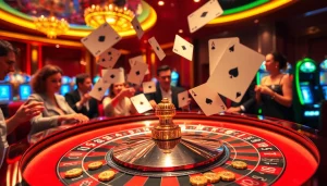 Experience the thrill of a net win at a luxurious casino with vibrant tables and exciting games.