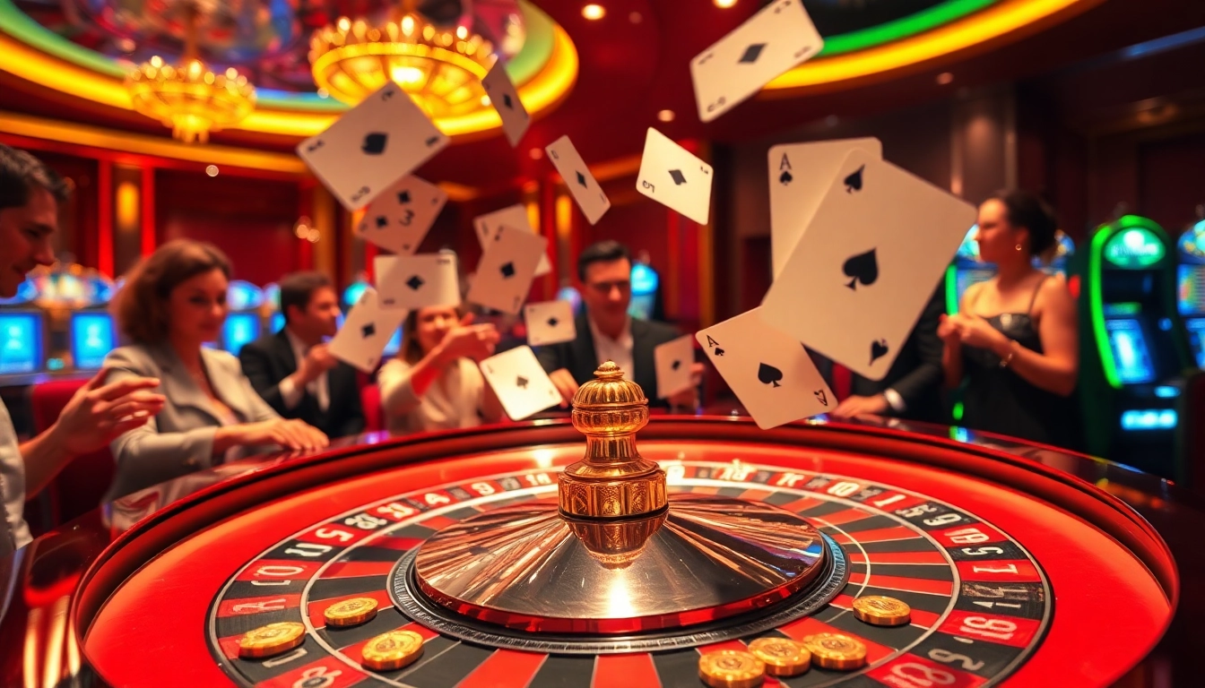Experience the thrill of a net win at a luxurious casino with vibrant tables and exciting games.