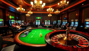 Players enthusiastically betting at a vibrant blackjack table, showcasing 888b gaming excitement.