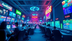 Engaging online gaming scene for Hello88, showcasing dynamic gameplay and colorful interfaces.