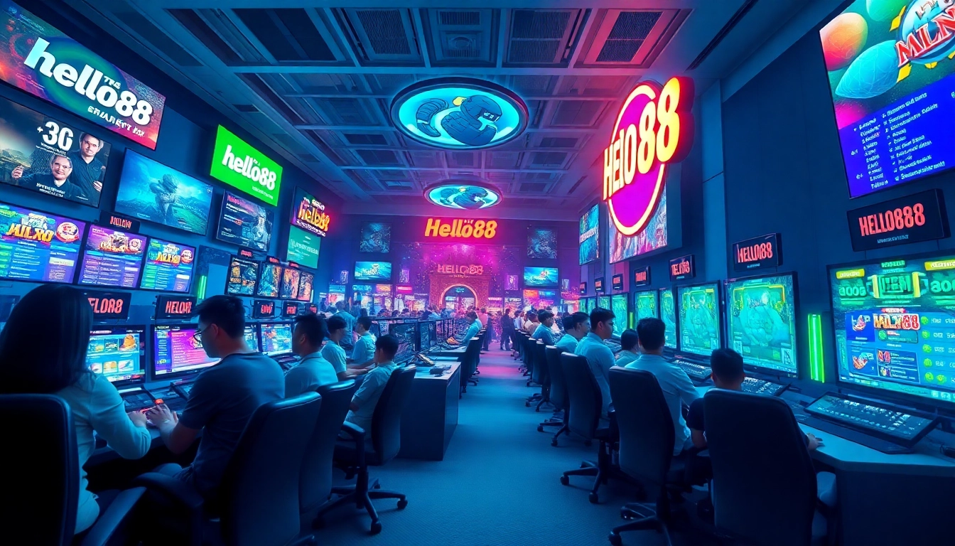 Engaging online gaming scene for Hello88, showcasing dynamic gameplay and colorful interfaces.