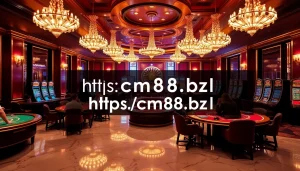 Experience the thrill of high-stakes gaming at https:/cm88.bz/ with bright poker tables and vibrant slot machines.