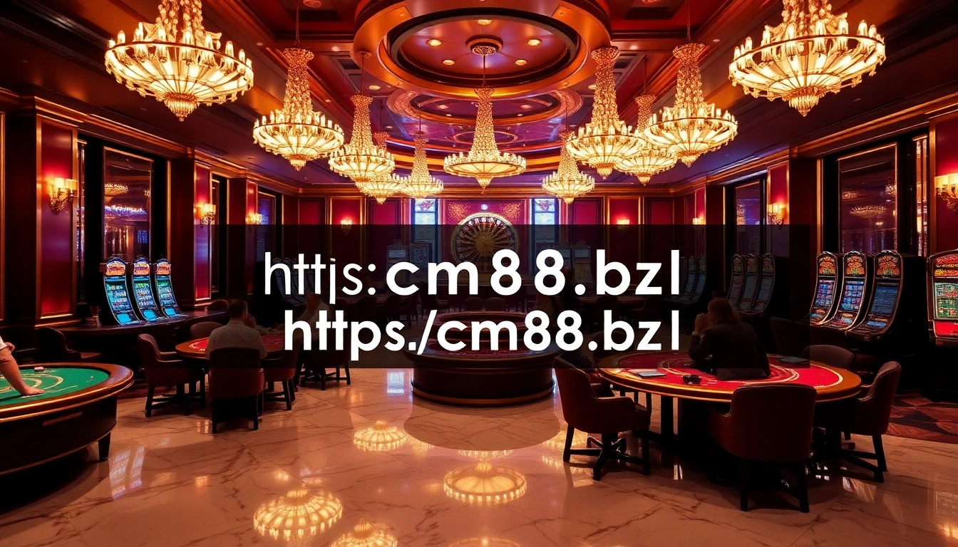 Experience the thrill of high-stakes gaming at https:/cm88.bz/ with bright poker tables and vibrant slot machines.