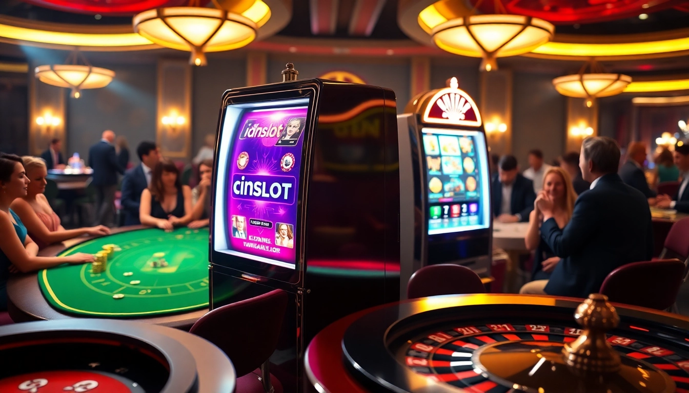 Engaging casino slot machine at idnslot with vibrant graphics and thrilling atmosphere