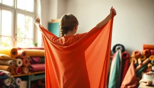 Verken warme en stijlvolle stoffen in een gezellige naaiatelier met prachtige texturen.