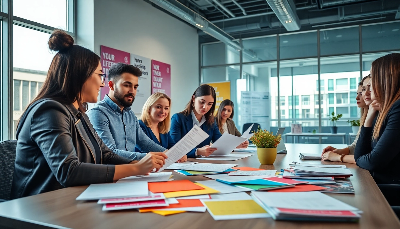 Collaborative review of the eta UK application form at a modern office table.