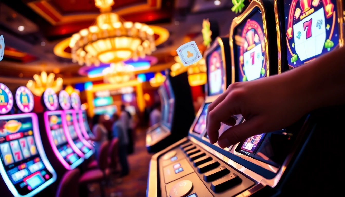 Menangkan slot deposit 1000 dengan suasana kasino yang memukau dan mesin slot yang ramai.