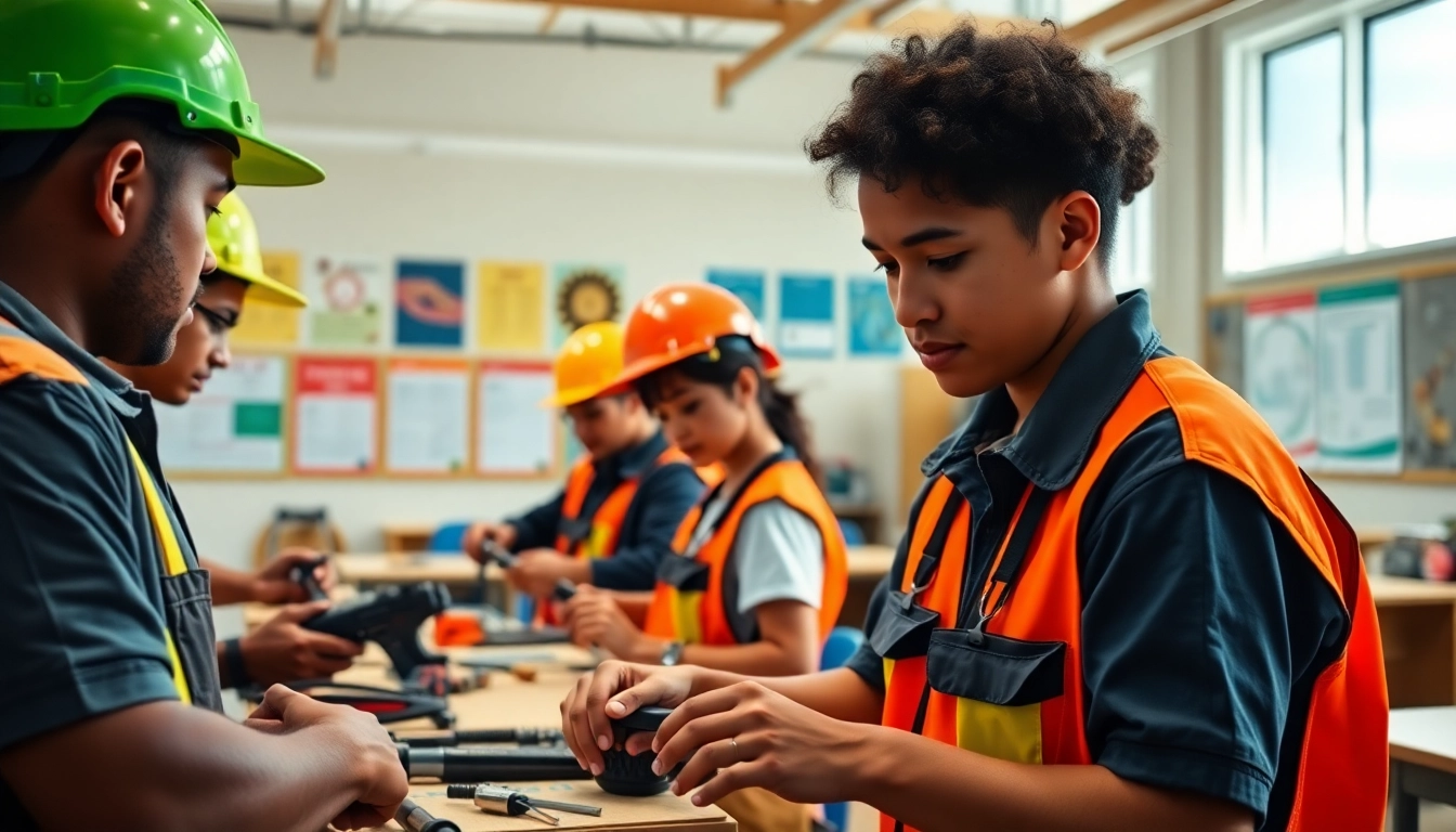 Students practicing skills at hawaii trade schools with hands-on training.