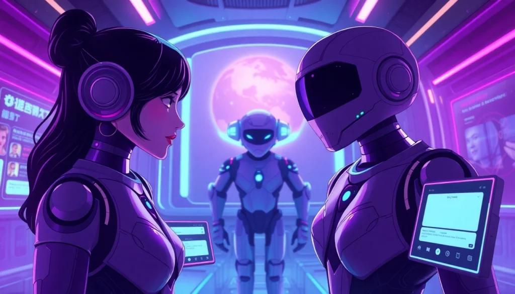 The best nsfw ai chatbots digital illustration showcasing futuristic virtual characters and chat interfaces.