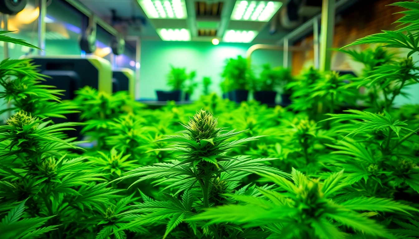 Cultivation of cannabis plants at Green Guyz cannabis club madrid showcasing healthy growth and vibrant environment.