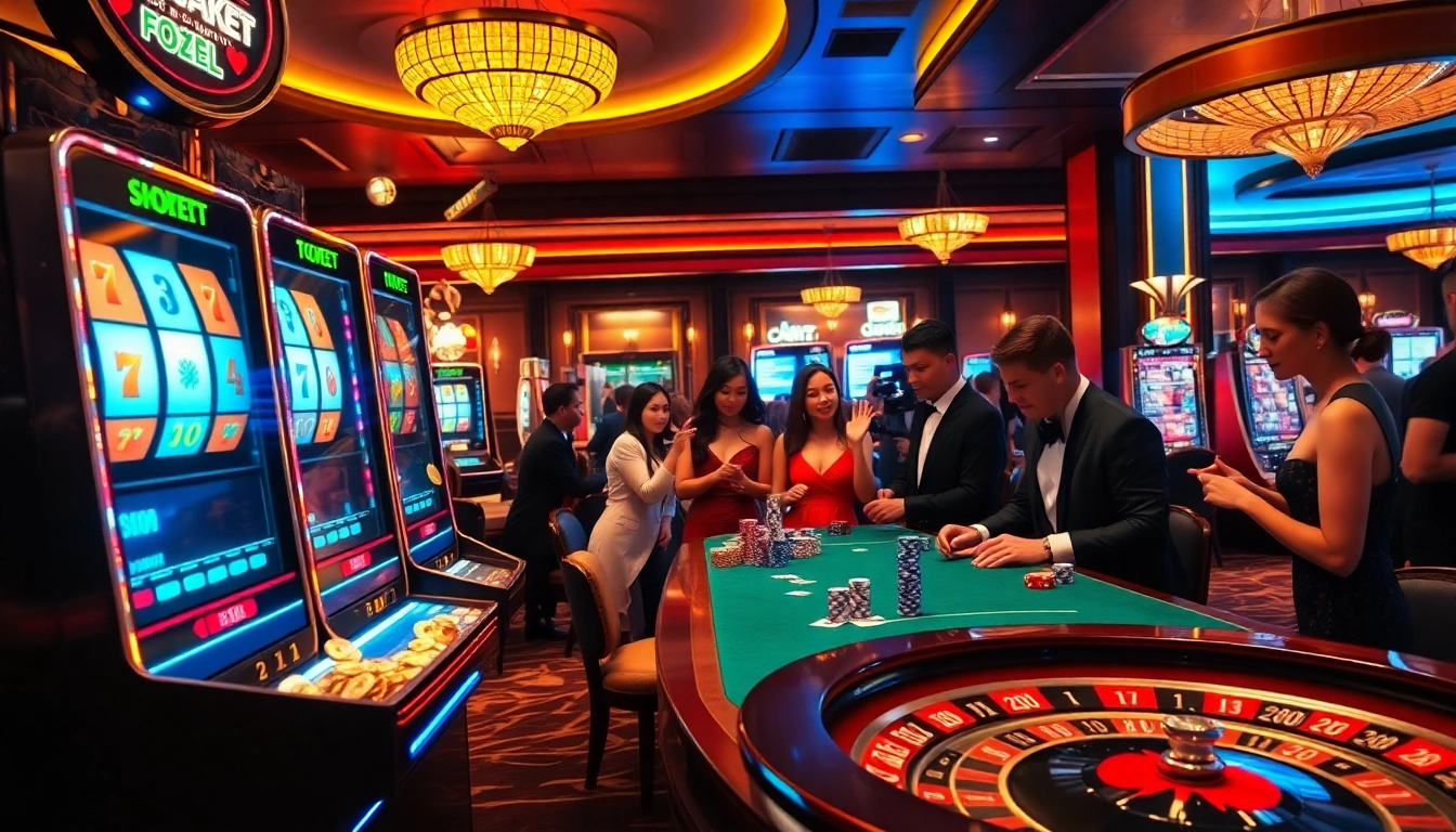 Menikmati pengalaman mendebarkan di mesin slot togel yang dikelilingi oleh elemen kasino mewah.