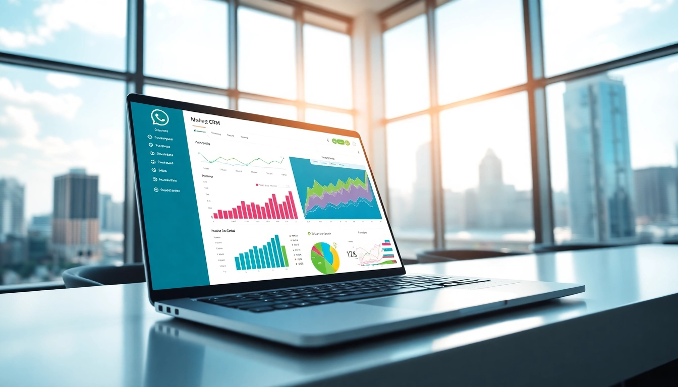Engage with the WhatsApp Smart CRM showcasing dynamic analytics in a professional setting.