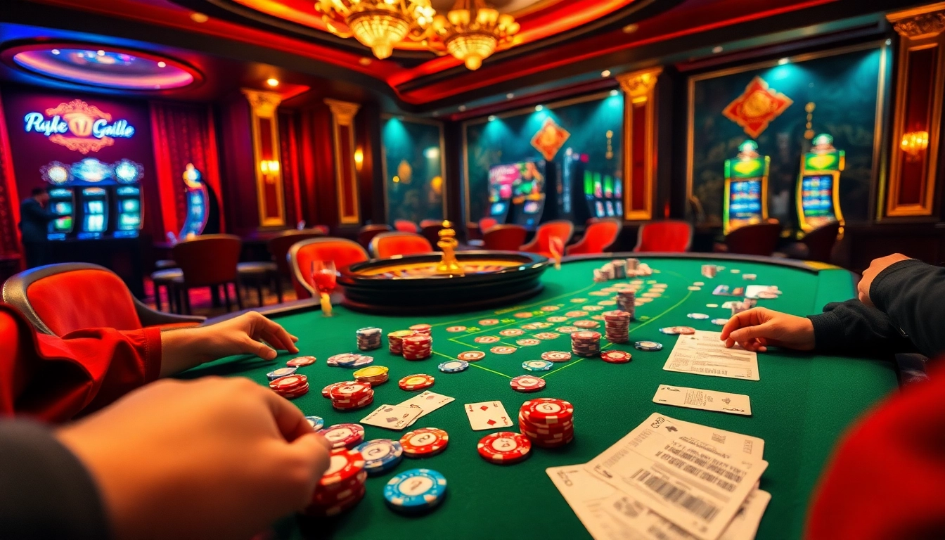 Experience thrilling gameplay at mm88 with vibrant poker chips and an elegant casino atmosphere.