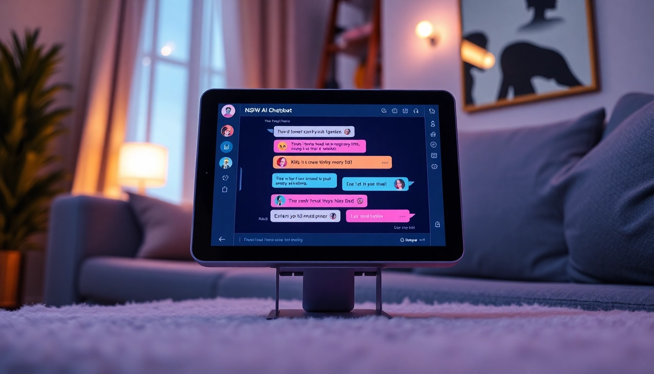 Explore the engaging interface of free nsfw ai chatbots with colorful emoticons and dynamic text bubbles.