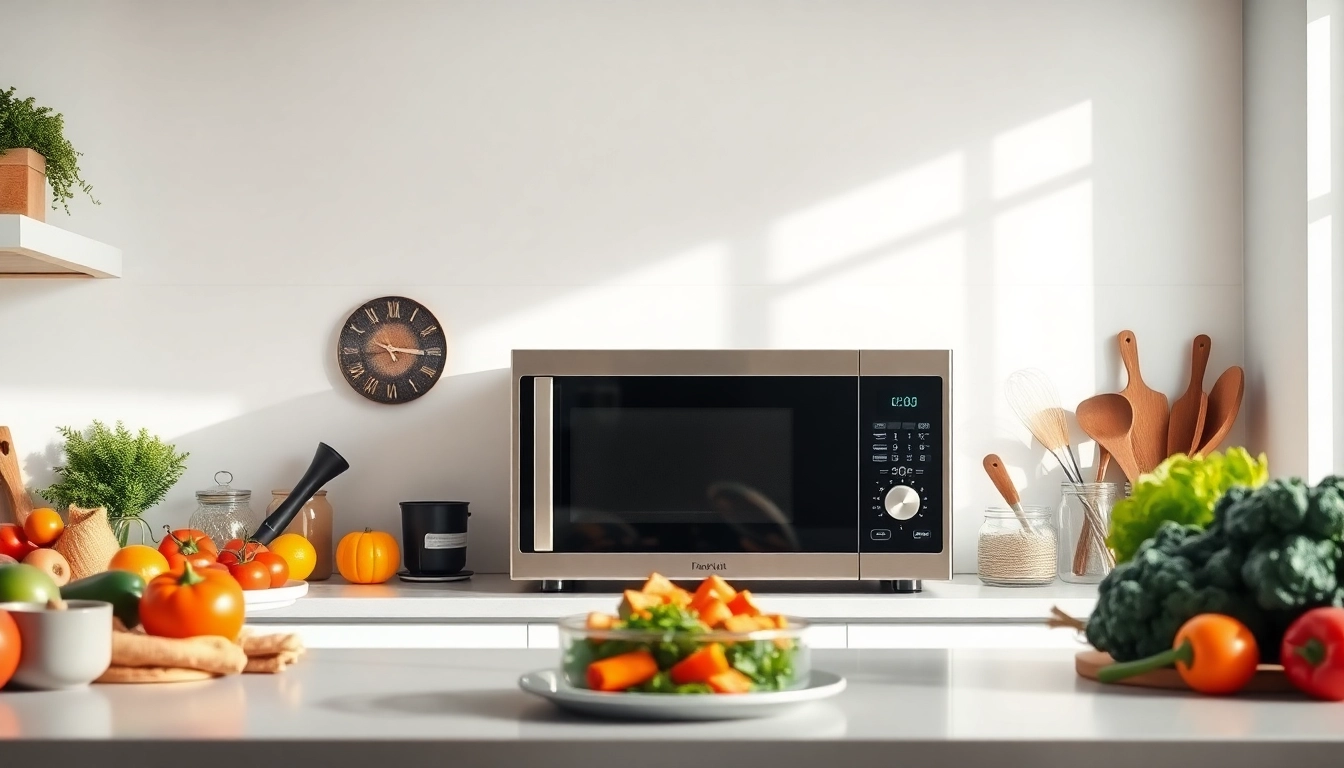 Enhance your cooking with the stylish Microwave Oven in a modern kitchen setup.